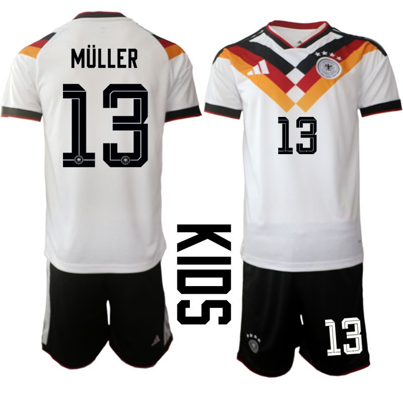Youth 2026 World Cup National Team Germany home white #13 Soccer Jersey->youth soccer jersey->Youth Jersey